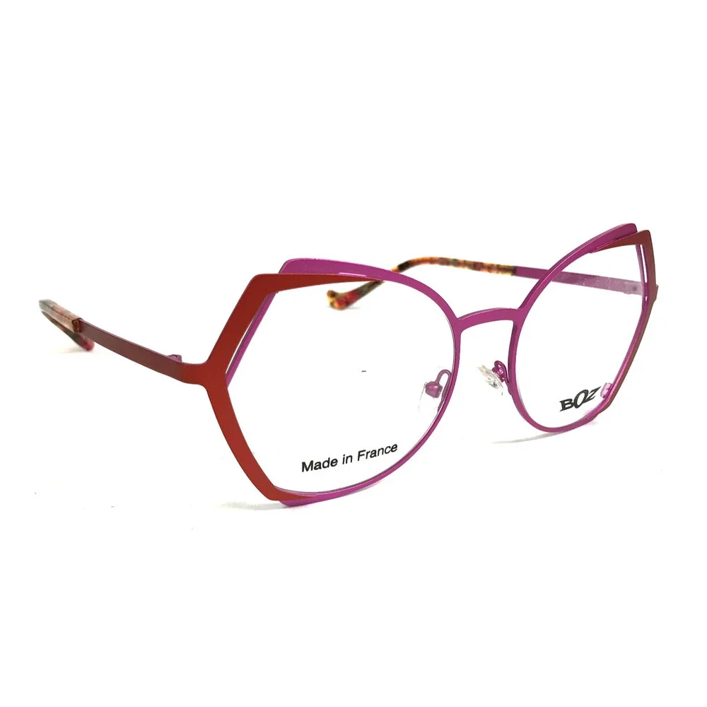 BOZ Eyeglasses Frames ORKA 8068 Pink Red Matte Butterfly Full Rim 54-18-140